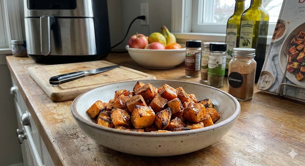 Air Fryer Sweet Potato Cubes with Cinnamon