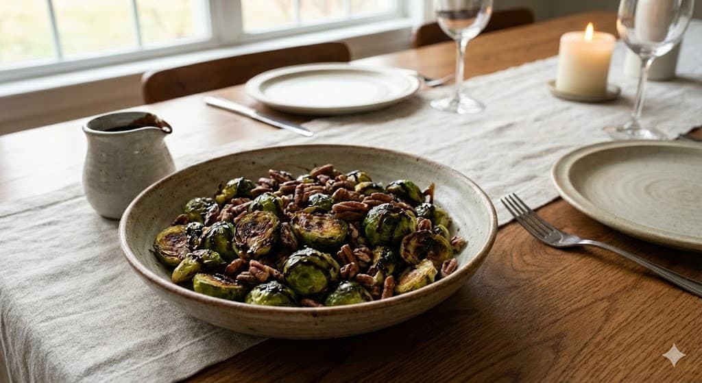 Air Fryer Brussels Sprouts with Balsamic Glaze
